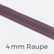Reißverschluss Meterware Metallisiert Gunmetal 4mm Blasslila D206