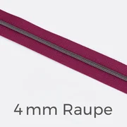 Reißverschluss Meterware Metallisiert Gunmetal 4mm Fuchsia D258