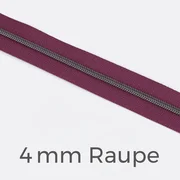 Reißverschluss Meterware Metallisiert Gunmetal 4mm Dunkles Altrosa D285