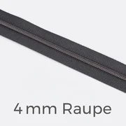 Reißverschluss Meterware Metallisiert Gunmetal 4mm Dunkelgrau D306