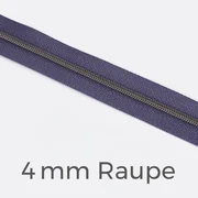 Reißverschluss Meterware Metallisiert Gunmetal 4mm Lilac D319