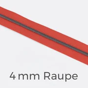 Reißverschluss Meterware Metallisiert Gunmetal 4mm Koralle D816