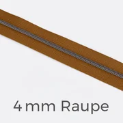 Reißverschluss Meterware Metallisiert Gunmetal 4mm Goldbraun D857