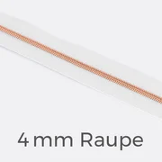 Reißverschluss Meterware Metallisiert Kupfer 4mm Weiß B3