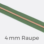 Reißverschluss Meterware Metallisiert Kupfer 4mm Salbei D100