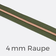 Reißverschluss Meterware Metallisiert Kupfer 4mm Army D170