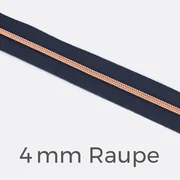 Reißverschluss Meterware Metallisiert Kupfer 4mm Indigo D196