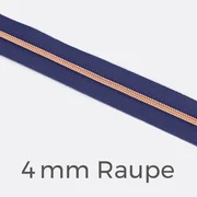 Reißverschluss Meterware Metallisiert Kupfer 4mm Dunkles Flieder D321