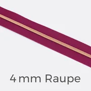 Reißverschluss Meterware Metallisiert Kupfer 4mm Fuchsia D258