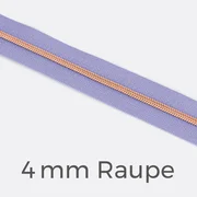 Reißverschluss Meterware Metallisiert Kupfer 4mm Helles Flieder D268