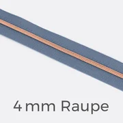 Reißverschluss Meterware Metallisiert Kupfer 4mm Pastellblau D339