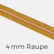 Reißverschluss Meterware Metallisiert Kupfer 4mm Senf D846