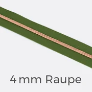 Reißverschluss Meterware Metallisiert Kupfer 4mm Oliv D887
