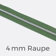 Reißverschluss Meterware Metallisiert Silber 4mm Salbei D100