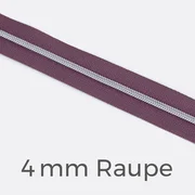 Reißverschluss Meterware Metallisiert Silber 4mm Blasslila D206
