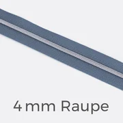 Reißverschluss Meterware Metallisiert Silber 4mm Pastellblau D339
