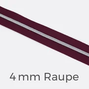 Reißverschluss Meterware Metallisiert Silber  4mm Helle Beere D525