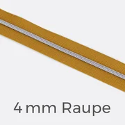 Reißverschluss Meterware Metallisiert Silber 4mm Senf D846