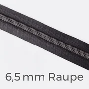 Reißverschluss Meterware Metallisiert Gunmetal 6,5mm Anthrazit B39