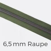 Reißverschluss Meterware Metallisiert Gunmetal 6,5mm Army D170