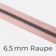 Reißverschluss Meterware Metallisiert Gunmetal 6,5mm Nude D209