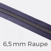 Reißverschluss Meterware Metallisiert Gunmetal 6,5mm Lilac D319