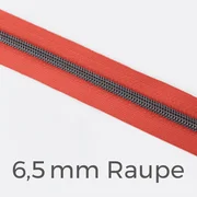 Reißverschluss Meterware Metallisiert Gunmetal 6,5mm Koralle D816