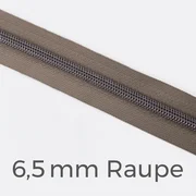 Reißverschluss Meterware Metallisiert Gunmetal 6,5mm Taupe D894