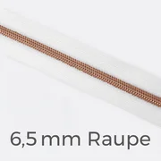 Reißverschluss Meterware Metallisiert Kupfer 6,5mm Weiß B3