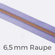 Reißverschluss Meterware Metallisiert Kupfer 6,5mm Helles Flieder D268