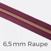 Reißverschluss Meterware Metallisiert Kupfer 6,5mm Dunkles Altrosa D285