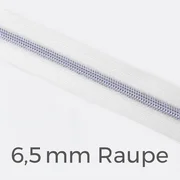 Reißverschluss Meterware Metallisiert Silber 6,5mm Weiß B3
