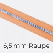 Reißverschluss Meterware Metallisiert Silber 6,5mm Apricot D114