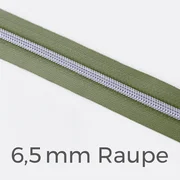 Reißverschluss Meterware Metallisiert Silber 6,5mm Army D170