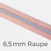 Reißverschluss Meterware Metallisiert Silber 6,5mm Nude D209