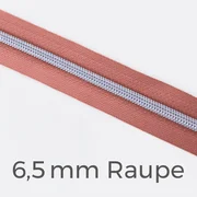 Reißverschluss Meterware Metallisiert Silber 6,5mm Altrosa D213