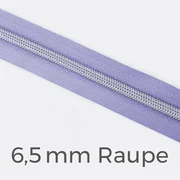 Reißverschluss Meterware Metallisiert Silber 6,5mm Helles Flieder D268