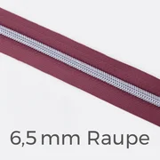 Reißverschluss Meterware Metallisiert Silber 6,5mm Dunkles Altrosa D285