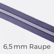 Reißverschluss Meterware Metallisiert Silber 6,5mm Lilac D319