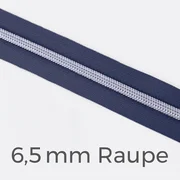 Reißverschluss Meterware Metallisiert Silber 6,5mm Dunkles Flieder D321