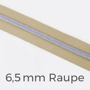 Reißverschluss Meterware Metallisiert Silber 6,5mm Beige D371