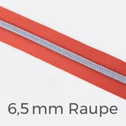 Reißverschluss Meterware Metallisiert Silber 6,5mm Koralle D816