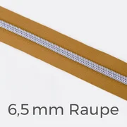 Reißverschluss Meterware Metallisiert Silber 6,5mm Senf D846
