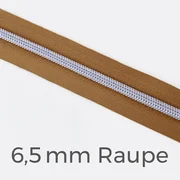 Reißverschluss Meterware Metallisiert Silber 6,5mm Goldbraun D857