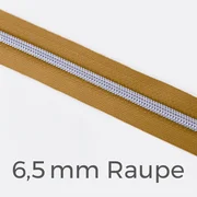 Reißverschluss Meterware Metallisiert Silber 6,5mm Curry D087
