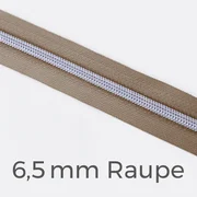 Reißverschluss Meterware Metallisiert Silber 6,5mm Taupe D894