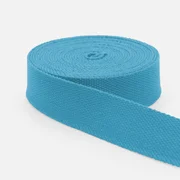 Gurtband Baumwollmix Soft 25mm Türkisblau B46