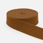 Gurtband Baumwollmix Soft 25mm Goldbraun D857