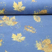 Jogging Glitzerpüppi Digital Herbstblätter Jeansblau