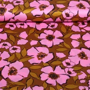  Baumwollsatin Blüten Karamell Rosa